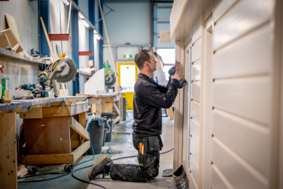 Productie van een prefab dakkapel